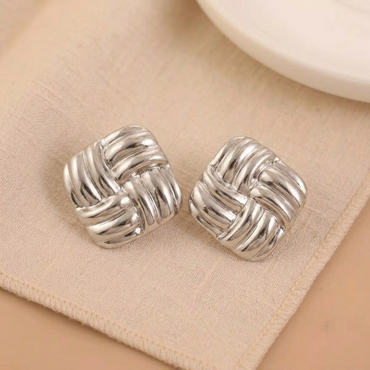 Boucles d’Oreilles Géométriques en Acier Inoxydable