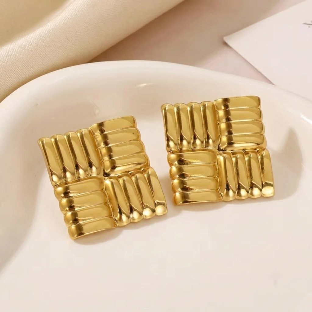 Boucles d’Oreilles Géométriques en Acier Inoxydable